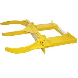 Global Industrial Steel Double Fork Mounted Drum Gripper, Yellow