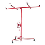 Sheetrock Lift Drywall Lift, 11ft Drywall Rolling Lifter Panel, 150lb Panel Hoist Jack Tool, Drywall Lifting Construction Tools with Adjustable Telescopic Arm & 3 Lockable Wheels (Red)