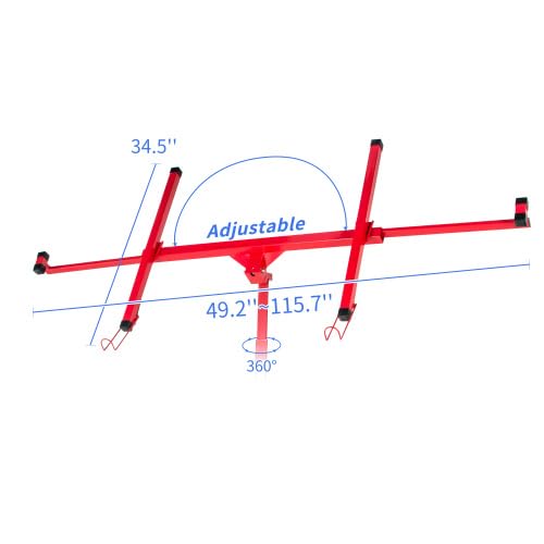 Sheetrock Lift Drywall Lift, 11ft Drywall Rolling Lifter Panel, 150lb Panel Hoist Jack Tool, Drywall Lifting Construction Tools with Adjustable Telescopic Arm & 3 Lockable Wheels (Red)