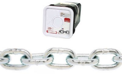 0184636 Hi-Test Galvanized Chain - 40 ft. - 0.38 in. - 63 lbs. Pail - 5400 lbs WLL