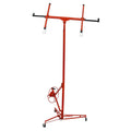 13 FT Drywall Lift, Heavy Duty Sheetrock Panel Hoist with 150 LBS Capacity, Adjustable Telescoping Arm, Built-In Winch Brake & Locking Wheels, Foldable Drywall Lifter for Ceiling and Wall Installation