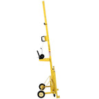 Drywall Lift 10ft Panel Hoist – Heavy Duty Steel Sheetrock Lifter, 150 lbs Load Capacity, 16x4ft Panel Support, Auto-Locking Winch, Easy One-Person Operation, Rolling Casters