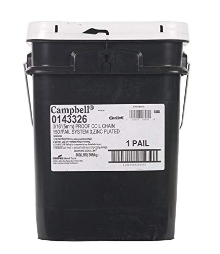 Campbell Chain Coil Chain - 3/16 In. Oval Link Carbon Steel, Proof Coil, 150 Ft, Metal Chain Link