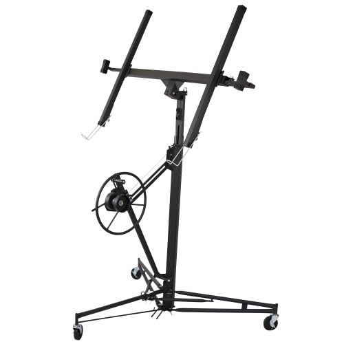 meskel Drywall Panel Hoist Drywall Lift Rolling Panel Hoist Jack Lifter 16ft Black Color