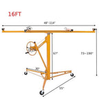 16FT Drywall Lifter Panel Hoist Jack 150lbs Steel Construction