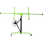 Drywall Lifter for 11ft Ceiling Installation, Sheetrock Lift Panel Hoist Jack with Brake Winch, Foldable Design for Wall & Ceiling Mount, Welded Steel Construction, 150 lbs Capacity (Green)