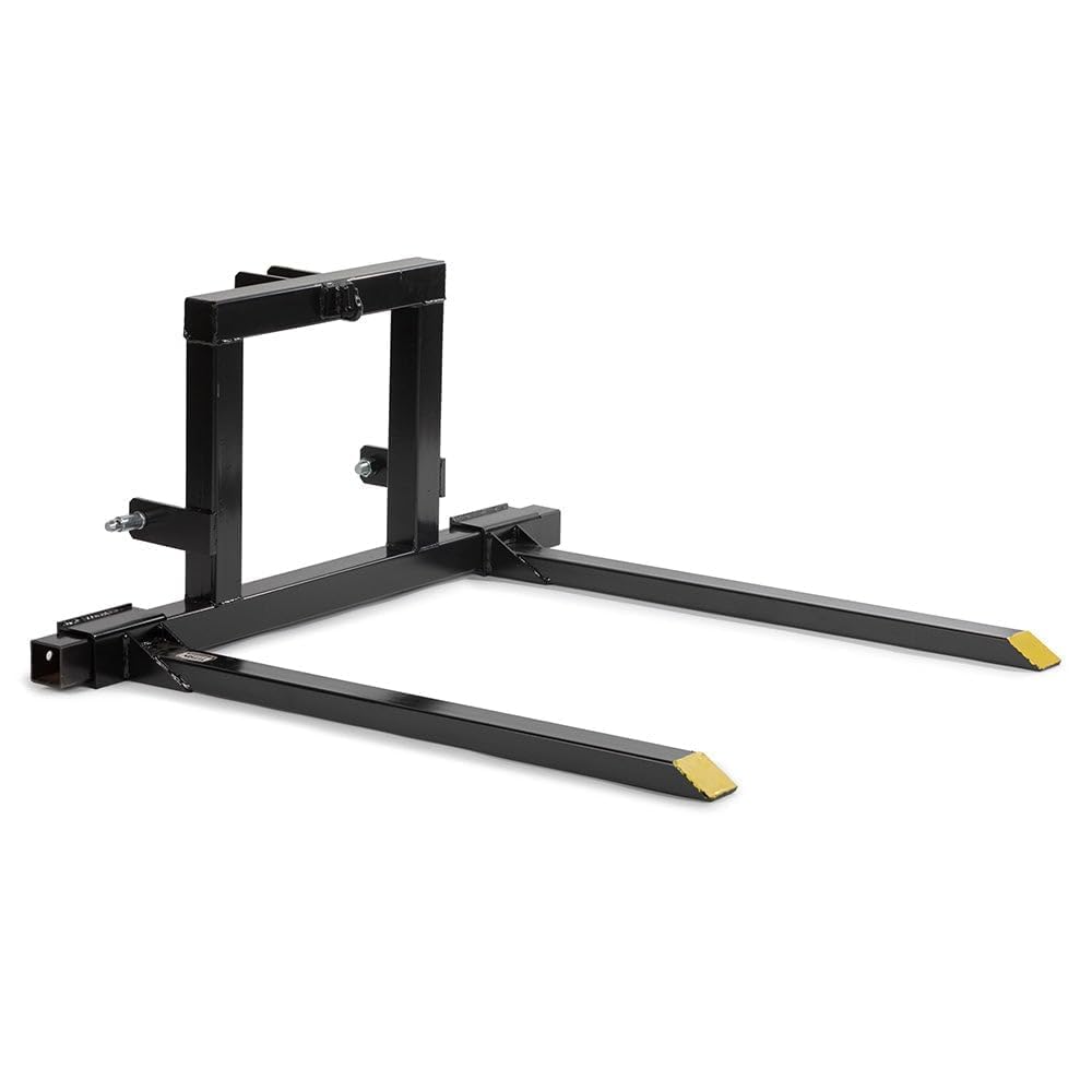 3 Point Hitch Pallet Fork for Category 1 Tractors – High Strength Steel Adjustable Pallet Fork Attachment with Effortless 5-Min Setup, 29"-40" Width Range for Farm/Garden Material Handling