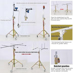 Heavy-Duty Drywall Lifter - 80kg Capacity Panel Hoist for Construction & Furniture Upholstery, Includes 4" Casters for Easy Mobility (4m)