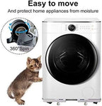Washing Machine Stand with Wheels, Leveling Legs, 4 Locking Rubber Swivel Wheels and Strong Feet for Washer, Dryer, and Refrigerator Support