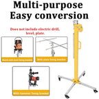 Drywall Lift, Heavy-Duty Panel Hoist Tool, 150lb Capacity, Steel with Telescopic Arm & 4 Lockable Wheels, for Easy Installation of