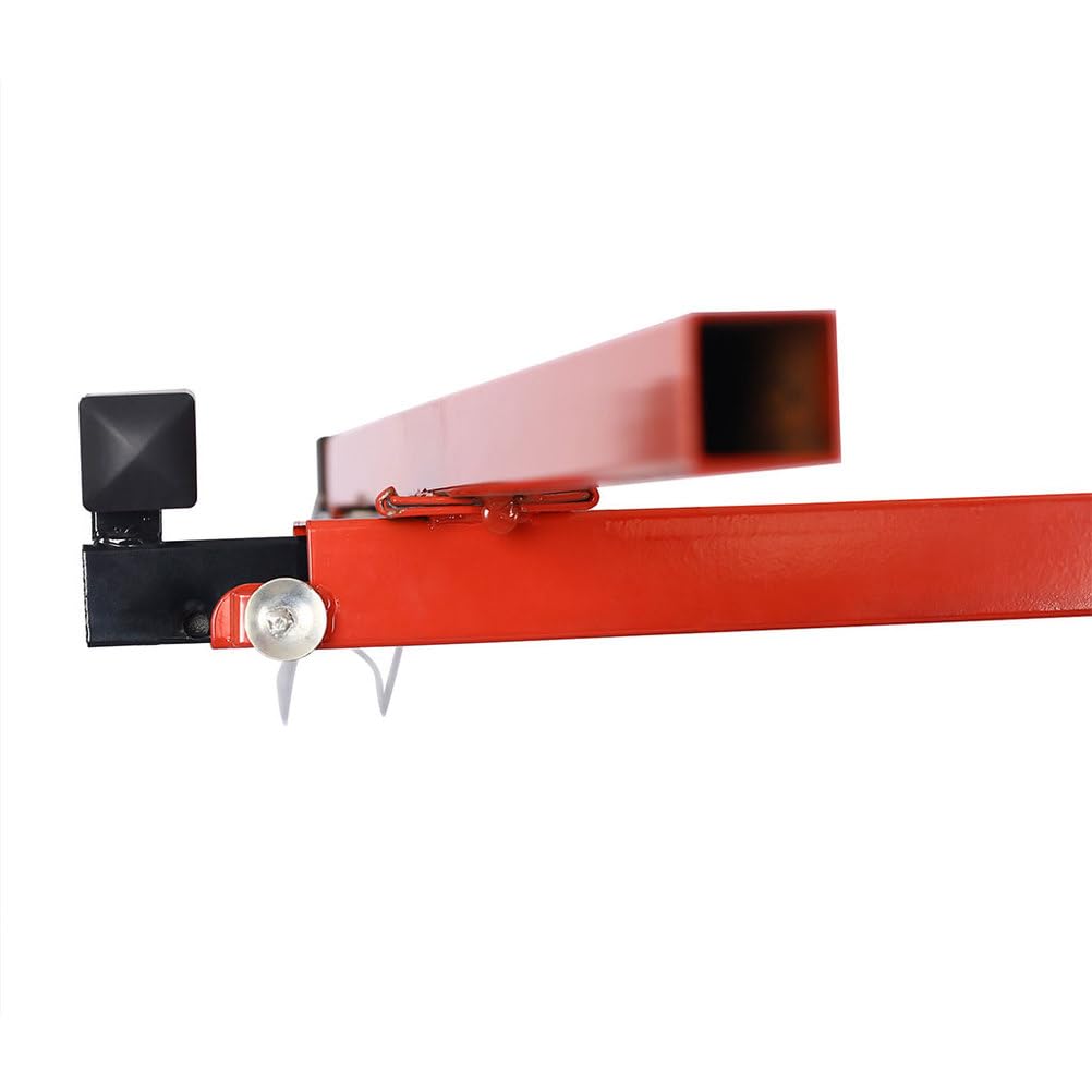 16 FT Drywall Lift, 150 lb Heavy-Duty Sheetrock Hoist with Adjustable Telescoping Arm, Rolling Drywall Panel Lift Jack for Ceiling & Wall Installation, Foldable Steel Construction, Red