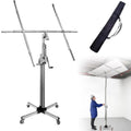 Plasterboard Lifter Drywall Lift Plaster Board Panel Hoist Jack Tool with Lockable Universal Wheels, Strong Load-bearing Capacity, Metal Material, Ceiling Drilling,3.2m