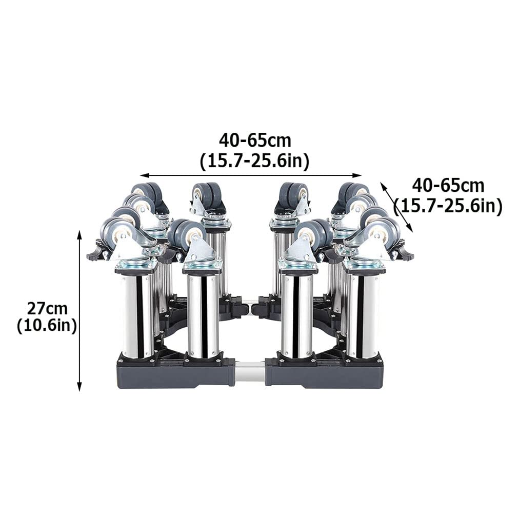 Washing Machine Base Movable Furniture Dolly Roller Mobile Base with 4 Swivel eels Washing Machine Stand Height 10" Adjustable 16"-25" Dryer and Refrigerator Stent Dolly for Dishwasher Wine Cooler