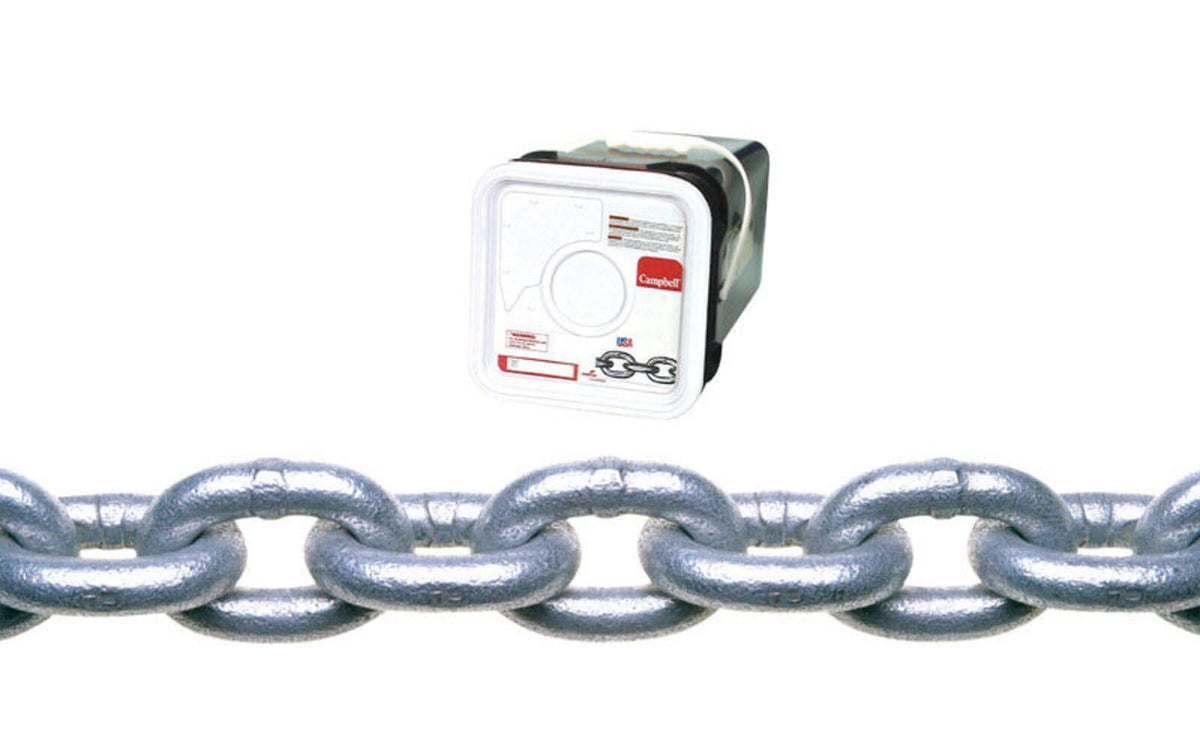 Campbell Chain Coil Chain - 5/16 In. Oval Link Carbon Steel Proof Coil, Heavy Duty, 75 Ft.