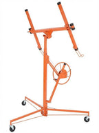 16 ft Drywall Lift, 150 LB Capacity, Heavy Duty Sheetrock Panel Hoist with Telescoping Arm, 360° Rotating & 60° Tilting Cradle, Adjustable Drywall Lifter for Ceilings & Walls, Yellow