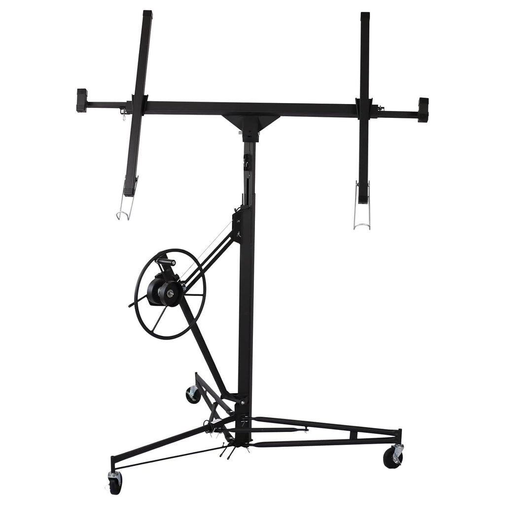 Drywall Lift 11FT – Drywall Lifter Panel Jack, 150LBS Heavy Duty Sheetrock Hoist with 360° Adjustable Telescopic Arm & Wheels (Black)