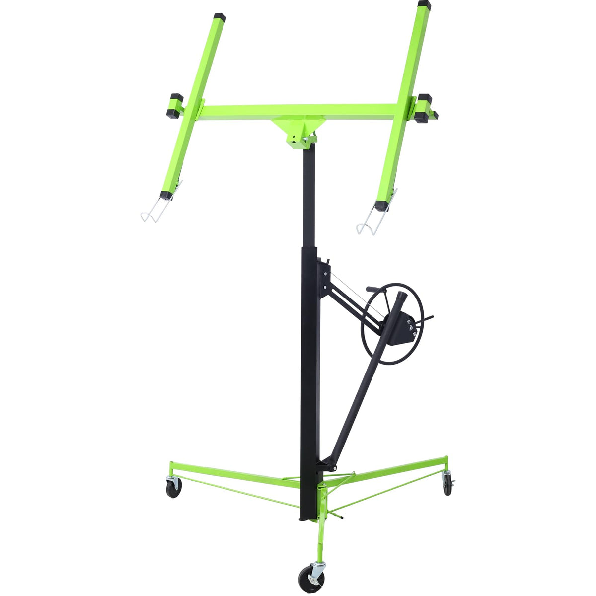 Drywall Lift 11ft Drywall Panel Hoist with Wheels Winch with Brake 150 lbs Load Capacity 11 Foot High Ceiling Drywall Installation Tool Jack Lifter Green