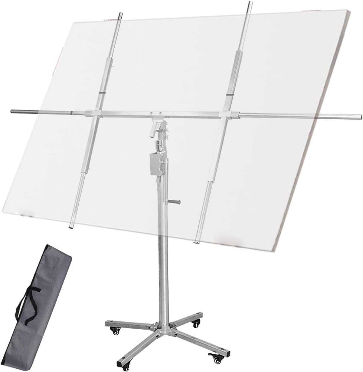 Drywall Panel Hoist Jack for Ceiling With 4 Lockable Wheels - 3.2m 3.8m Tall Sheetrock Lift Drywall Lift Heavy Duty for Home Improvement(H 3.8m/12.4ft+storage bag)