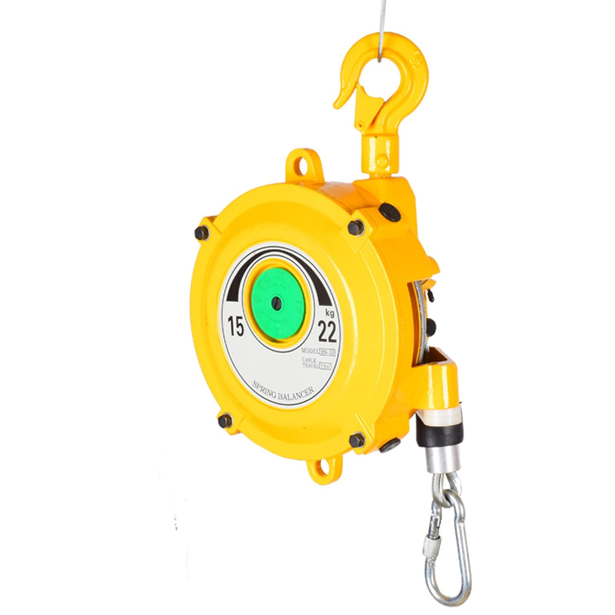 Heavy-Duty Retractable Spring Balancer Tool (15-22kg) with Hook & Wire Rope - Ideal for Workshops, Assembly Lines, Automotive Equipment - Durable, Efficient Tool for Professionals