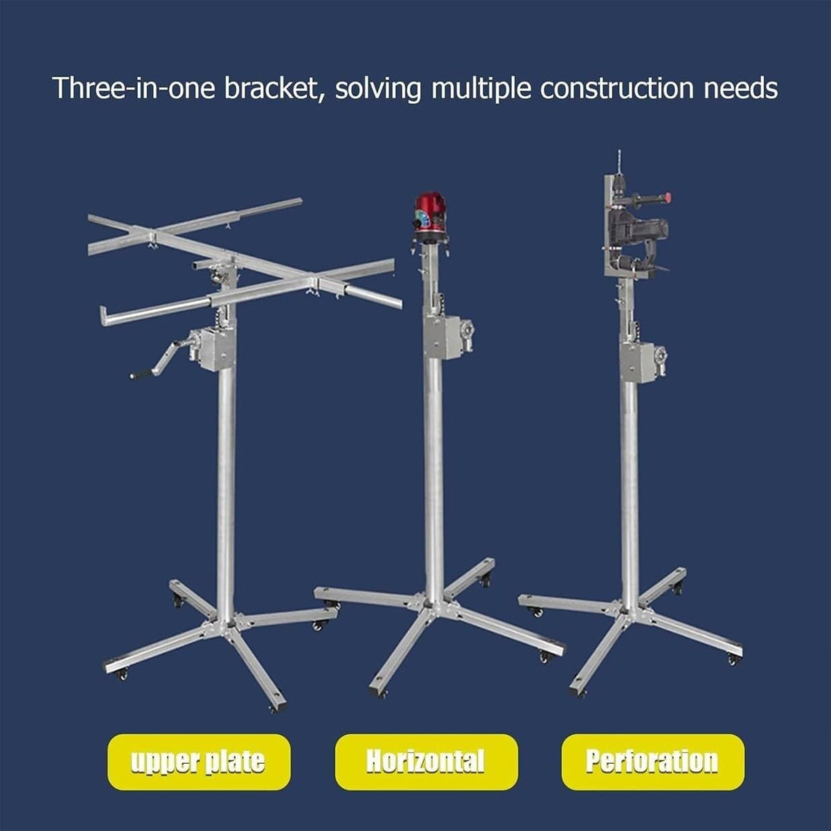 Drywall Lifter - Heavy Duty Portable Lift Jack Tool with Lockable Wheels, Durable Metal Construction for Easy Drywall Handling