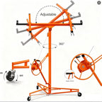 Drywall Lift 16 FT, Heavy-Duty 150 Lbs Drywall Rolling Lifter Panel, Sheetrock Hoist Lift Drywall Jack Lift for Ceiling, Drywall Panel Hoist with 360° Adjustable Telescopic Arm & 3 Lockable Wheels