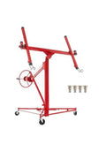 11FT Drywall Rolling Lifter with Lockable Wheels 150Lbs Capacity Heavy Duty Plasterboard Panel Tilting Hoist Jack Lifter