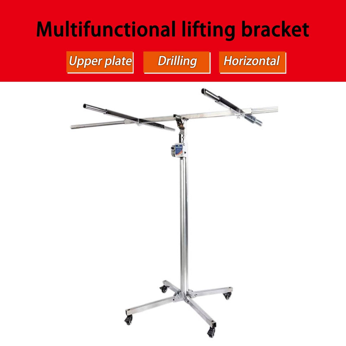 FORRTY Plaster Board Lifter PortableDrywall Lift Panel Hoist Construction Tools Sheetrock Drywall Panel Lifter Level Bracket Lockable Wheels(3.2m)
