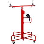 16ft Drywall Lift, Heavy Duty 150 lb Drywall Panel Hoist with Adjustable Telescoping Arm, Sheetrock Lift Jack, Locking Casters & Outriggers, Steel Drywall Lifter for Ceiling & Wall Installation