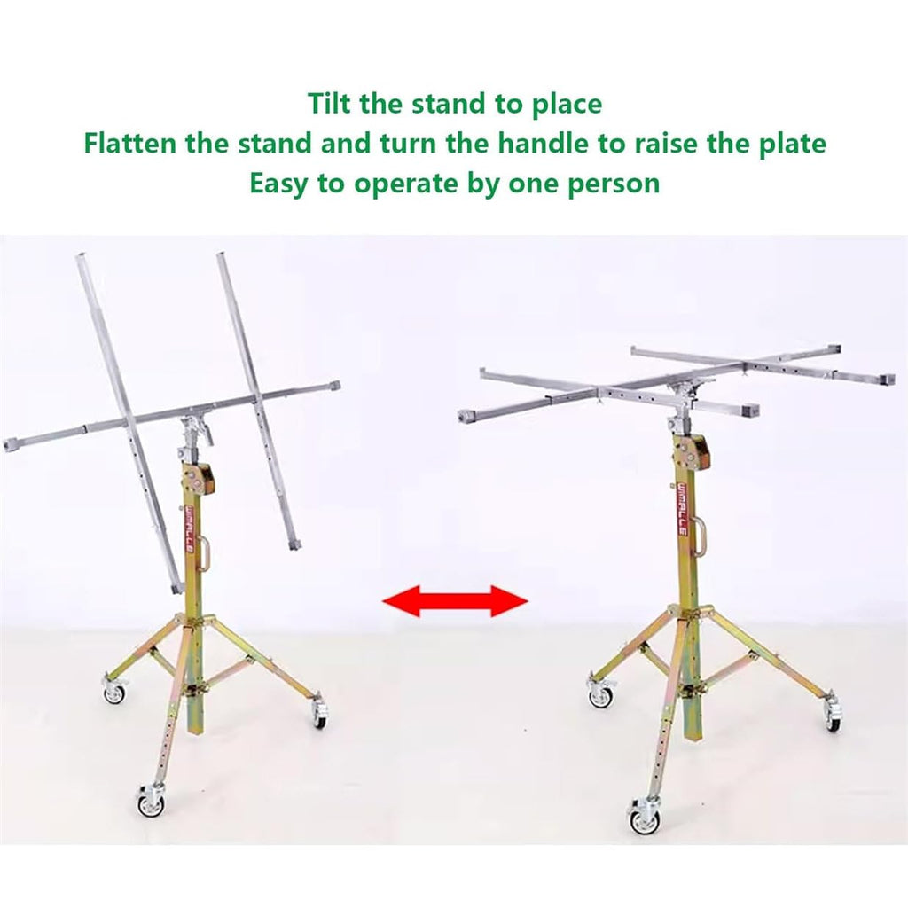 Drywall Lift, Mobile Drywall Lift for Easy handling of Panels, 80 kg Load Capacity, with 4 Lockable castors for Stability and Mobility (3.5m)