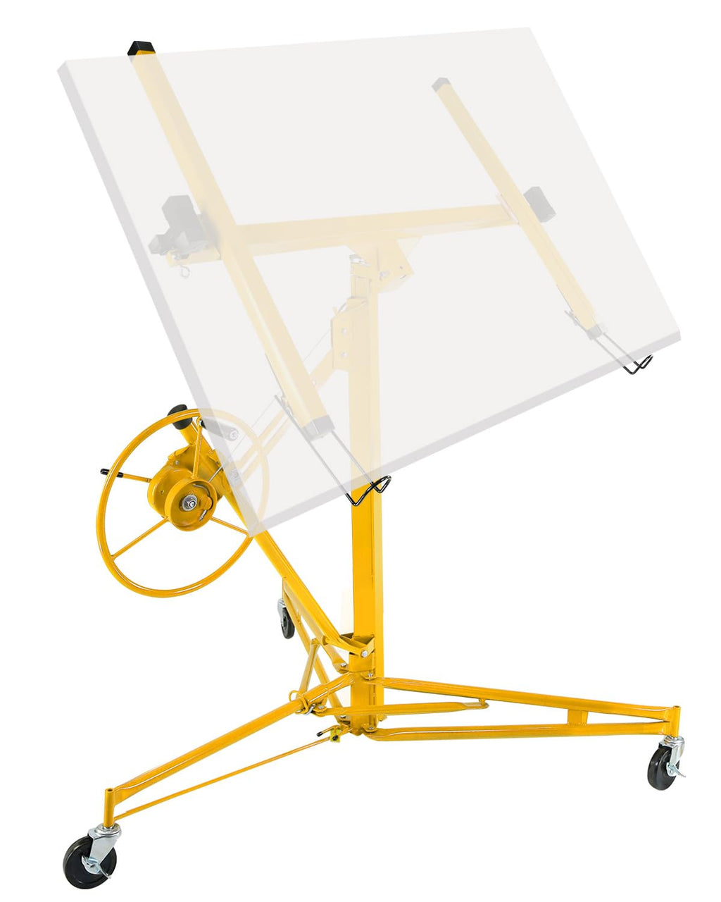 11 ft Drywall Lift Jack 150LB, 3.5–11FT Telescoping Panel Hoist with 60° Tilt & 360° Rotation, Heavy-Duty Carbon Steel Sheetrock Lifter, Locking Casters for Ceiling & Wall Installation