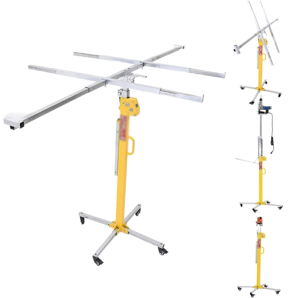 Drywall Lift Panel Manual and Electric Dual Purpose 9.8ft/11.5ft/13.1ft Max Height Three in One Drywall Lift Stable Lifting and Lowering Lift for Ceiling and Walls Tools Sheetrock Lifter Tool(3