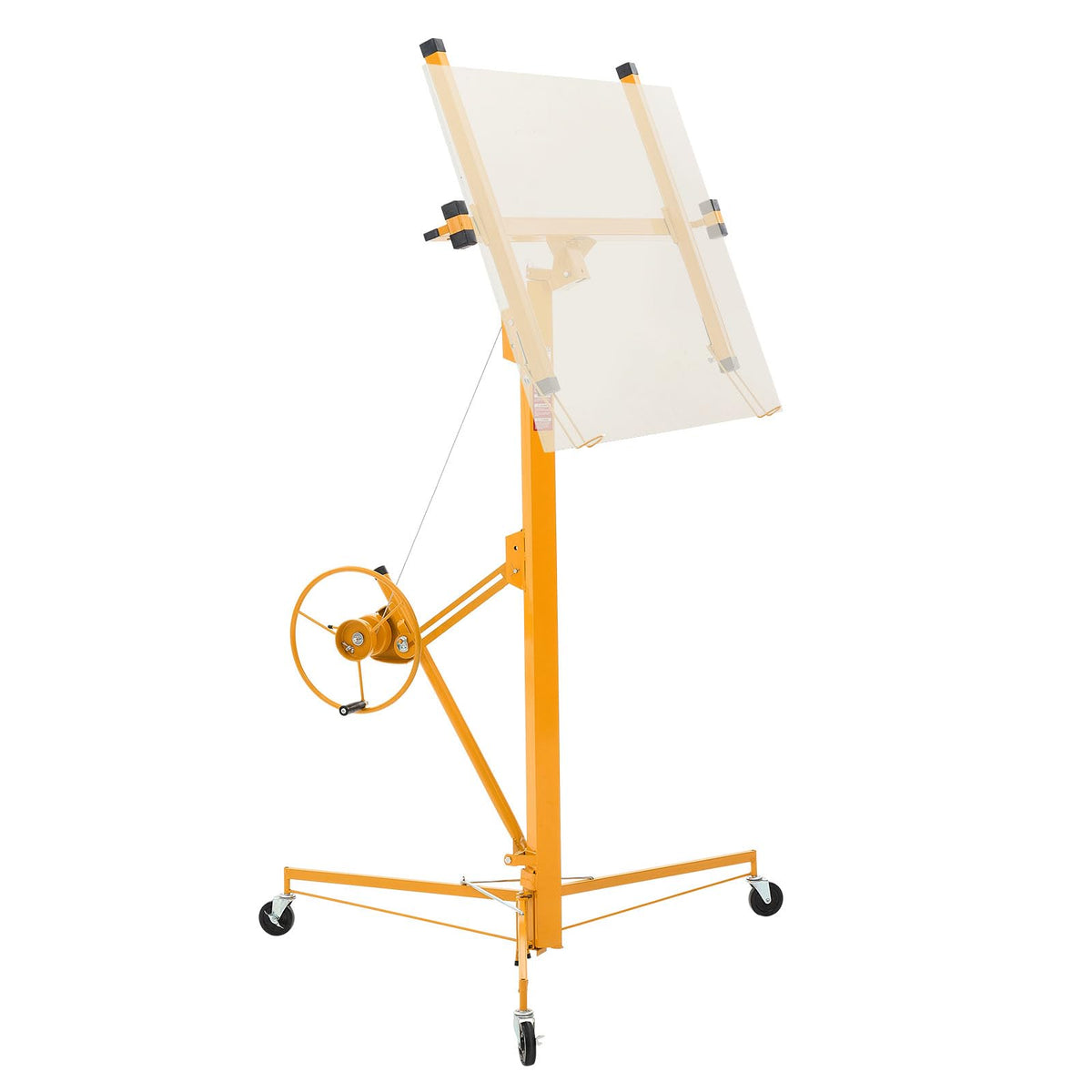 VEVOR 11ft Drywall Lift Heavy-Duty 150 lbs Mobile Sheetrock Hoist Yellow