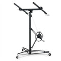16 ft Drywall Lift, 150 LB Capacity, Heavy Duty Sheetrock Panel Hoist with Telescoping Arm, 360° Rotating & 60° Tilting Cradle, Adjustable Drywall Lifter for Ceilings & Walls, Yellow