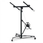 16 ft Drywall Lift, 150 LB Capacity, Heavy Duty Sheetrock Panel Hoist with Telescoping Arm, 360° Rotating & 60° Tilting Cradle, Adjustable Drywall Lifter for Ceilings & Walls, Yellow