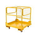 36''x36'' Forklift Safety Cage, Forklift Work Platform with Door, Foldable Lift Man Basket Aerial Rails for Aerial Work
