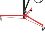 11FT Drywall Lift Hoist, 150 lbs Capacity Panel Lifter with Telescoping Arm, Steel Construction Drywall Hoist for Ceiling Installation, 4-11FT Adjustable Height(Black+Red)