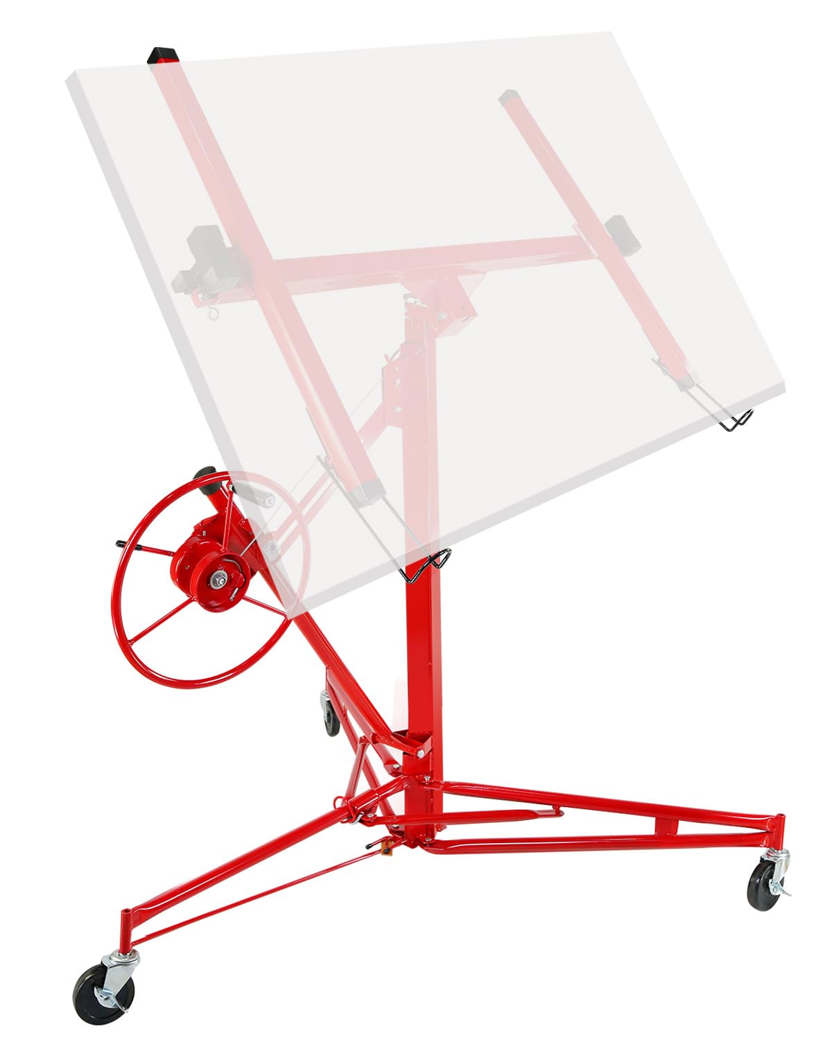 11 ft Drywall Lift Jack 150LB, 3.5–11FT Telescoping Panel Hoist with 60° Tilt & 360° Rotation, Heavy-Duty Carbon Steel Sheetrock Lifter, Locking Casters for Ceiling & Wall Installation