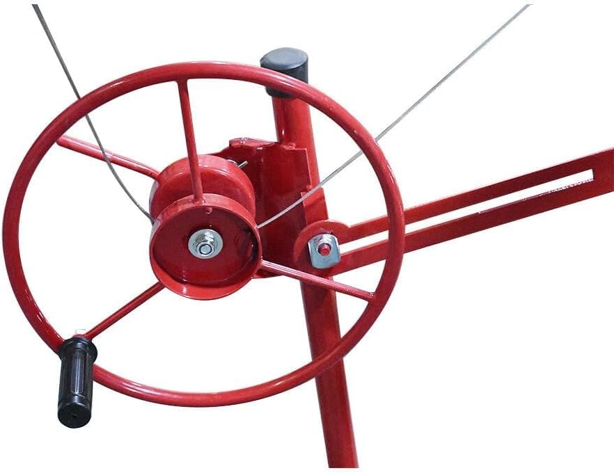 Suitable for 16FT Red Drywall Lift Hoist with Lockable Caster Wheels – Heavy-Duty Panel Jack for Easy Installation of Various Drywall Panels
