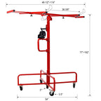 16ft Drywall Lift, Heavy Duty 150 lb Drywall Panel Hoist with Adjustable Telescoping Arm, Sheetrock Lift Jack, Locking Casters & Outriggers, Steel Drywall Lifter for Ceiling & Wall Installation