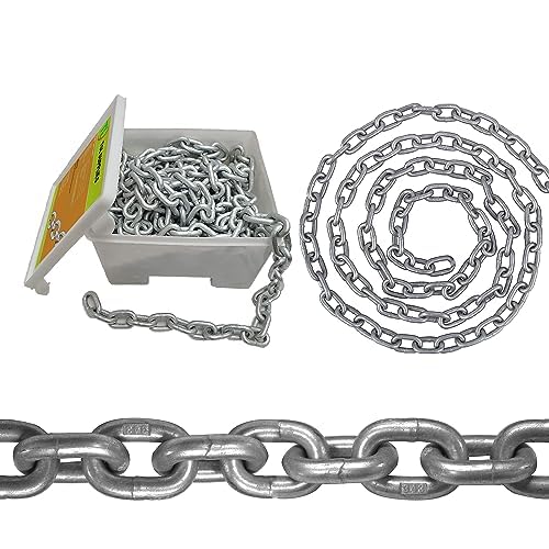 1/4 Chain G43 High Quality Alloy Steel with 2600 lb. Working Capacity and 5200 lb. Breaking Strength. (50 Feet, 1/4" G43 (1.05 Inch x 0.52 Inch))