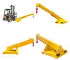4400LB Adjustable Forklift Mobile Crane, Lifting Forklift Extension Attachments, Fix Angle Jib Boom Crane, W/Telescopic Boom and Hook, for Forklift Towing Handling 63in to 98in Extended Arm