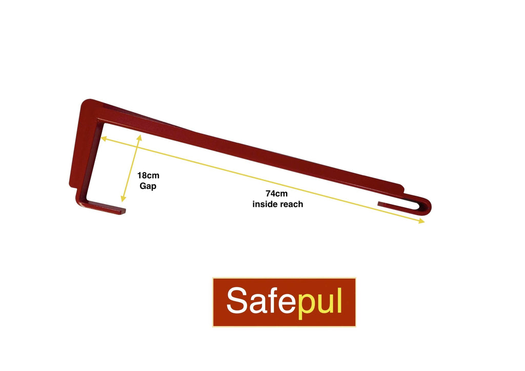 Pallet Puller Bar (with 3.7m Strap). For Forklifts – 74x18 cm Steel Pallet Hook & Polyester Pallet Puller Strap with Steel Hardware – Forklift Pallet Grabber for Pallet Transport