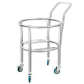 Heavy Duty Barrel Dolly Cart with 360° Swivel Casters, Stainless Steel Drum Caddy, Multi-Size Bucket Roller Base for Wine/Meal Containers, Portable Removable Bucket Mover,Style 1,Siameter 55cm