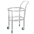 Heavy Duty Barrel Dolly Cart with 360° Swivel Casters, Stainless Steel Drum Caddy, Multi-Size Bucket Roller Base for Wine/Meal Containers, Portable Removable Bucket Mover,Style 1,Siameter 55cm