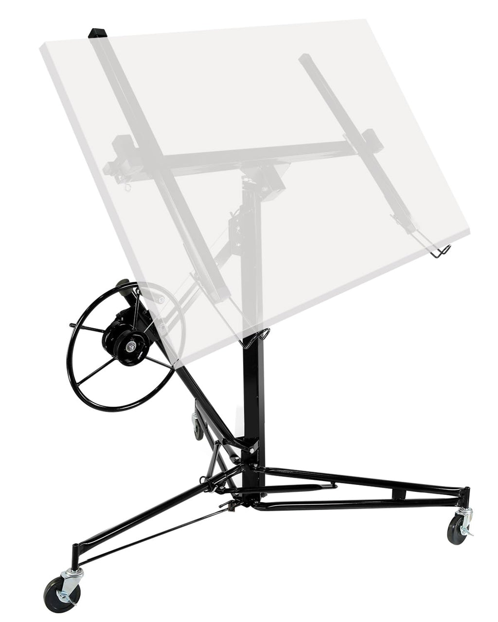 11 ft Drywall Lift Jack 150LB, 3.5–11FT Telescoping Panel Hoist with 60° Tilt & 360° Rotation, Heavy-Duty Carbon Steel Sheetrock Lifter, Locking Casters for Ceiling & Wall Installation