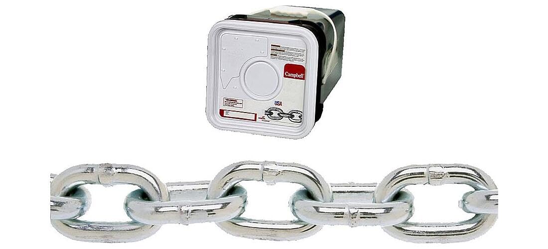 Campbell Chain 1/4 in. Oval Link Carbon Steel Proof Coil Chain 1/4 in. Dia. x 100 ft. L - Total Qty: 1; Each Pack Qty: 1