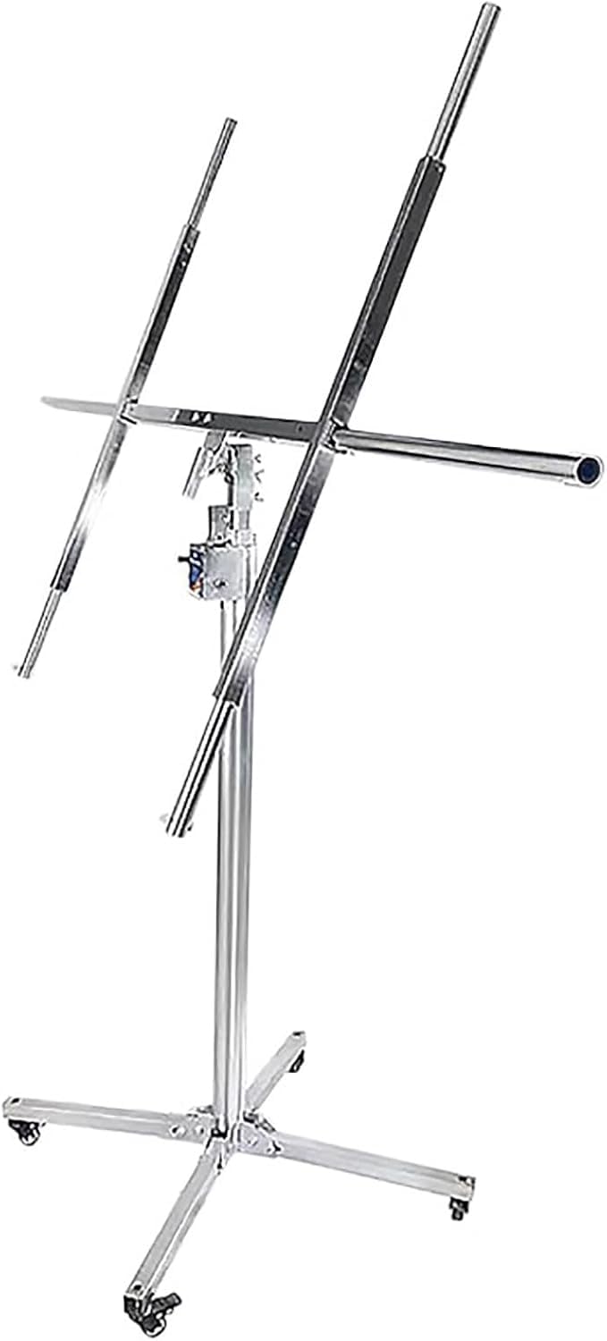 Lockable Board Sheetrock Lift for Site Construction - 110 Lbs Load Capacity Panel Hoist Lift w/Adjustable Telescopic Arm - Tiltable Rotation Panel(Max H 3.2m/126in/10.5ft)
