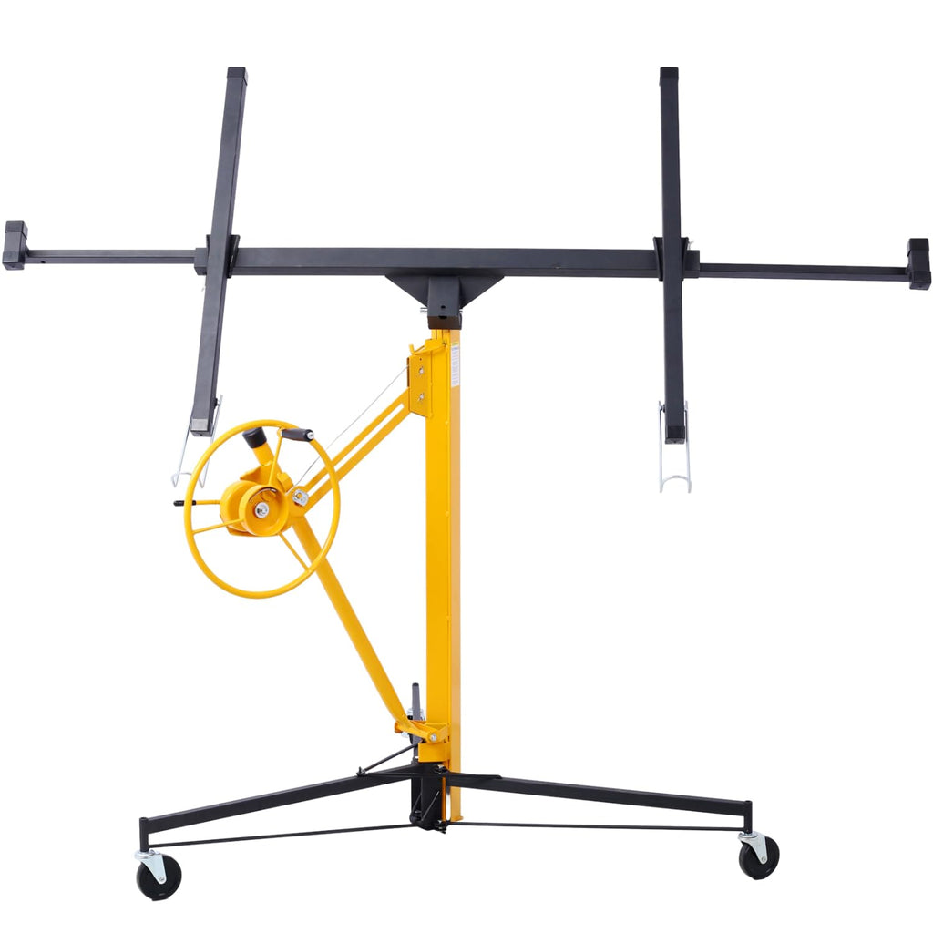 Drywall Lift Panel 11' Lift Drywall Panel Hoist Jack Lifter, Black+Yellow