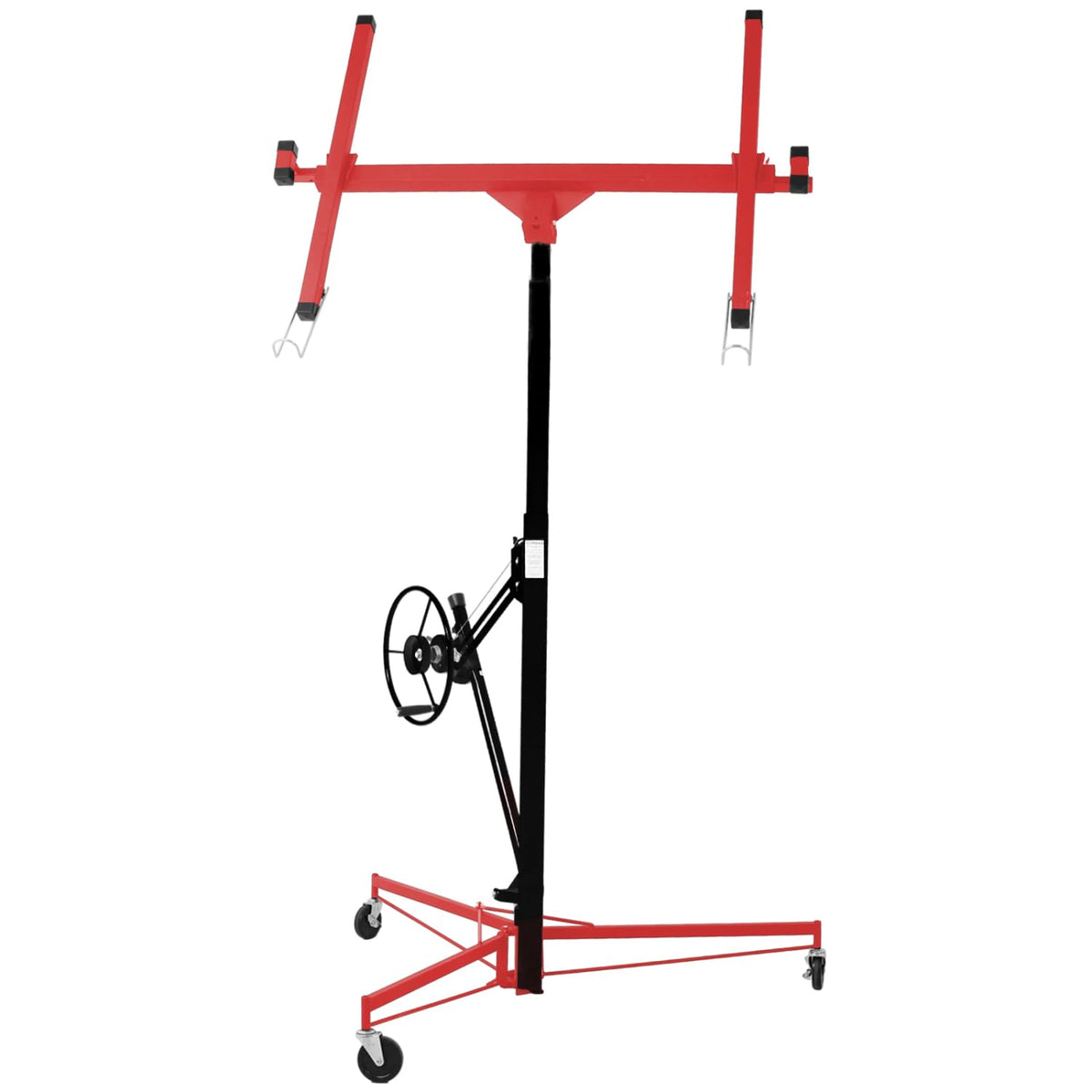 Drywall Lift Panel 11' Lift Drywall Panel Hoist Jack Lifter, Red+Black Steel Black+Red 11Ft Drywall Panel Hoist Home & Commercial Use Versatile