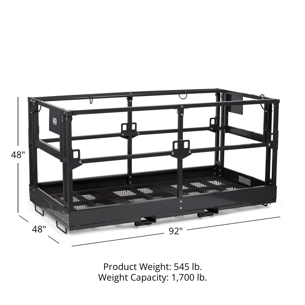 Titan Attachments 4' x 7'8" Mesh Telehandler Work Platform, Safety Cage